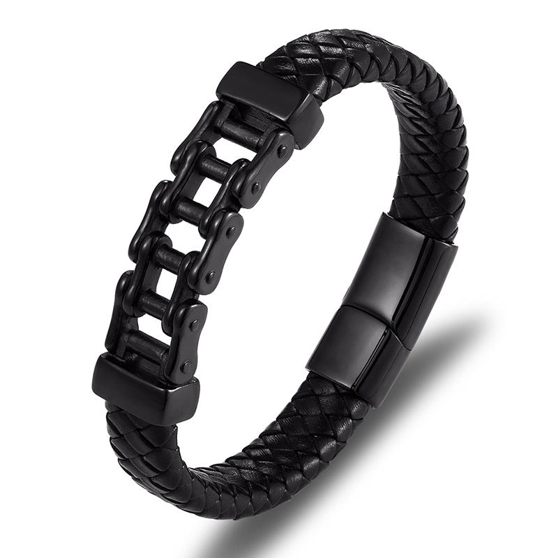 Motorcycle Link Leather Bracelet
