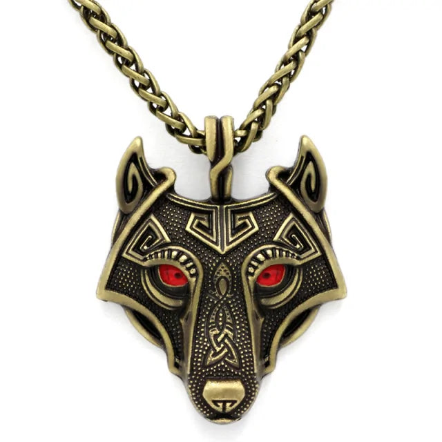 Viking Wolf Head Necklace