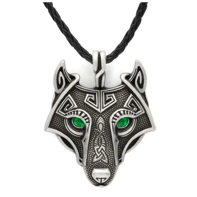 Viking Wolf Head Necklace