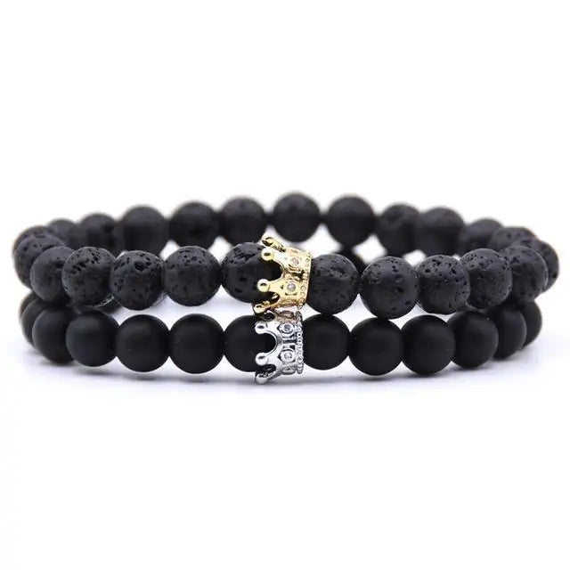 Royalty in Love Beaded Crown Bracelet Set