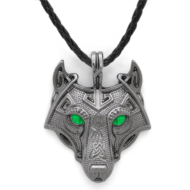 Viking Wolf Head Necklace