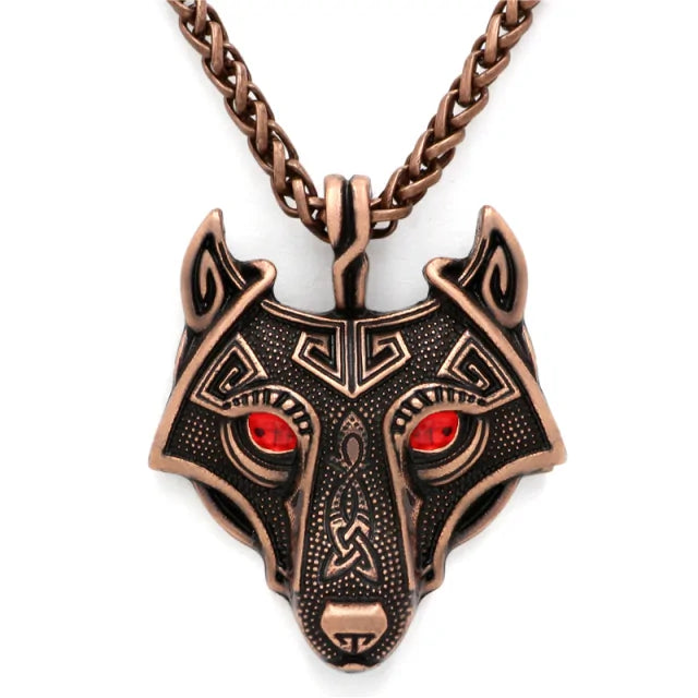Viking Wolf Head Necklace