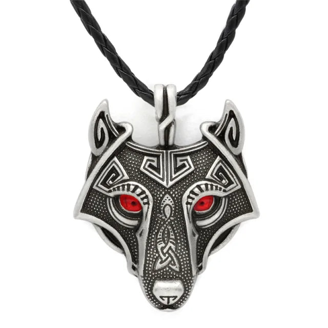 Viking Wolf Head Necklace