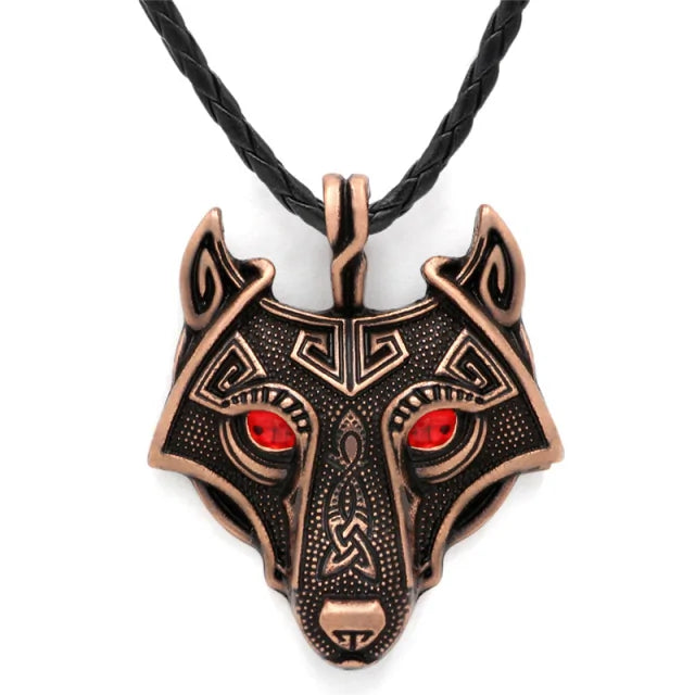 Viking Wolf Head Necklace