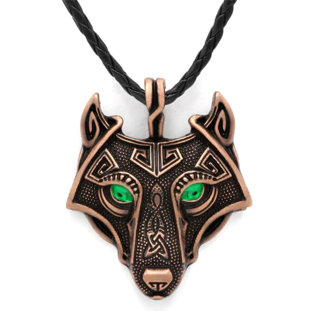 Viking Wolf Head Necklace