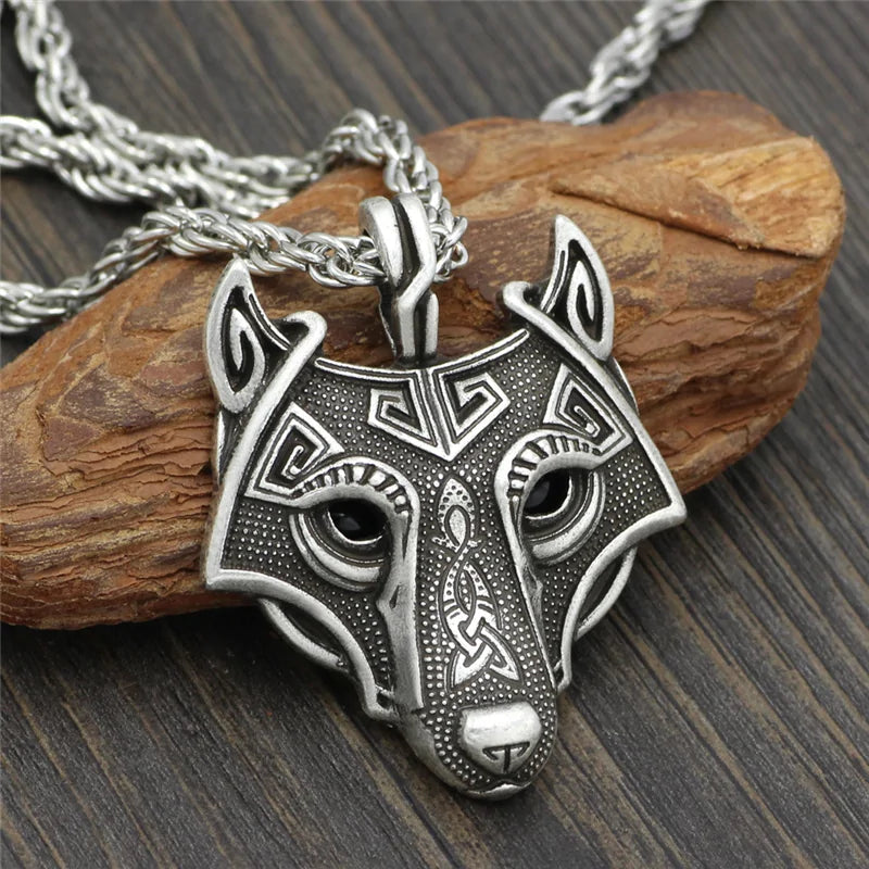 Viking Wolf Head Necklace